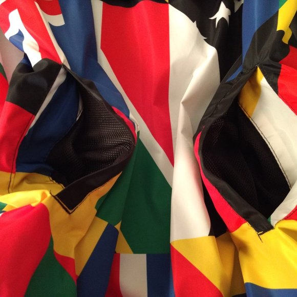 REASON Brand‎ Windbreaker Jacket Men's L Multicolor Abstract 1/4 Zip Hood Lining - Picture 6 of 14